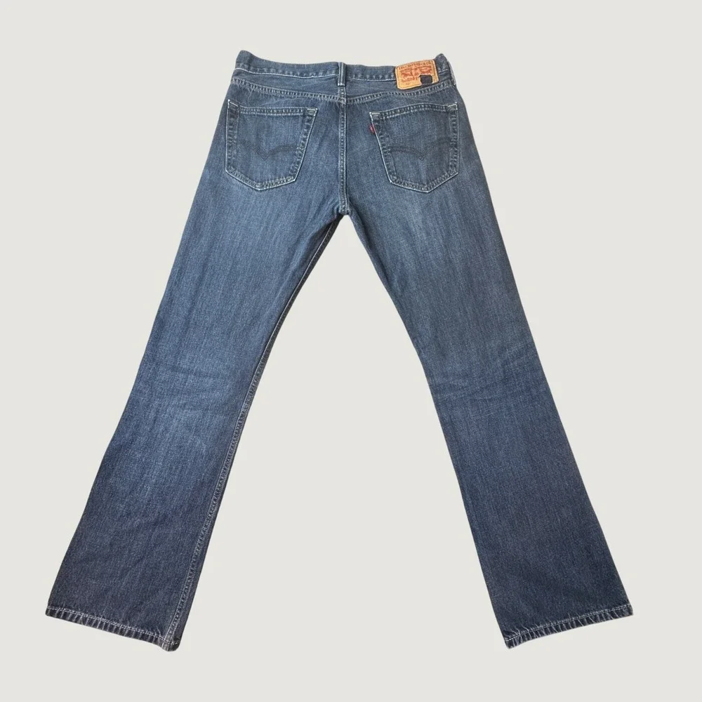 Levi's 527 Jeans Mens 34x34 (35x32) Blue Slim Bootcut Dark Wash Denim Western
